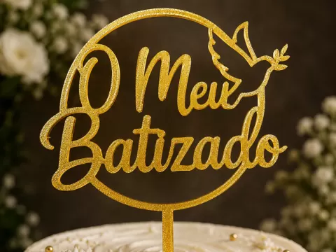 "O Meu Batizado" Cake Topper