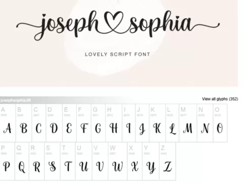 Carimbo fonte Joseph Sophia
