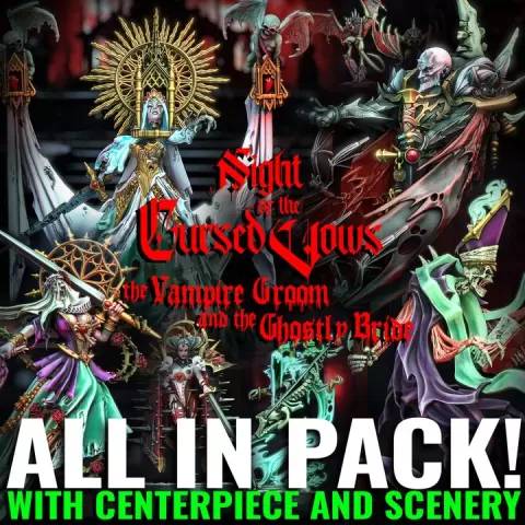 Night of the Cursed Vows: The Vampire Groom and the Ghostly Bride (with Centerpiece and Scenery) by Heroes Infinite
