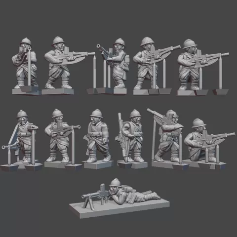 French WW2 M24/29 Gunners (1939-40) in Double-breasted Greatcoats WWII-FR-5 by Turner Miniatures