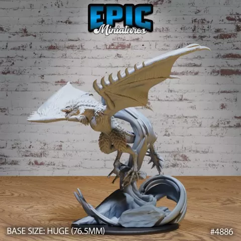 Demise Wyvern Fly / Dragon Serpent Hybrid / Bulky Mountain Monster / Fantasy Drake Army / Draconic Reptile Creature / Ancient Dragonborn Beast / Magical Mount / Winged Evil Encounter by Epic-Miniatures