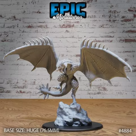 Demise Wyvern / Dragon Serpent Hybrid / Bulky Mountain Monster / Fantasy Drake Army / Draconic Reptile Creature / Ancient Dragonborn Beast / Magical Mount / Winged Evil Encounter by Epic-Miniatures
