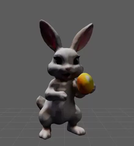 Bunny holding easter egg