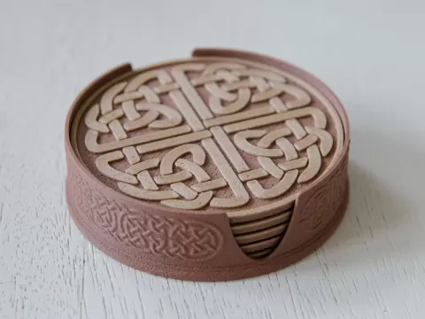 Celtic Coaster and Holder