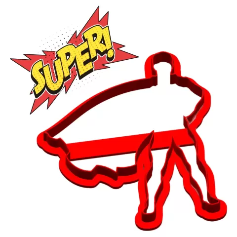 Superman with Cape Strong Stance Cookie Cutter - DEVIZE PRINTZ