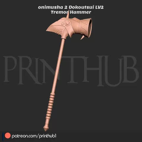 Dokoutsui Tremor Hammer Lvl 2 – Onimusha 2 Fan‑Art Cosplay - Printhub