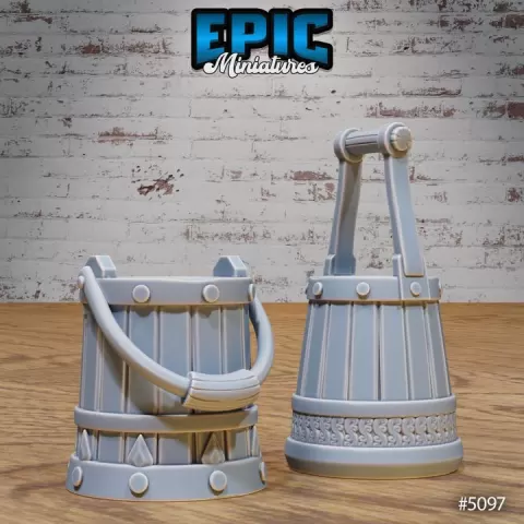 Bucket / Prison Environment / Jail Build Decoration / Guardhouse Item / Lockup Building Theme / Penitentiary House Items / Prisoner Gaol Base / Jailhouse Equipment by Epic-Miniatures