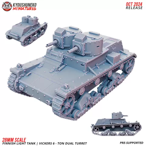 Vickers 6 - Ton Double Turret | Finnish Light Tank ww2 by Kyoushuneko Miniatures