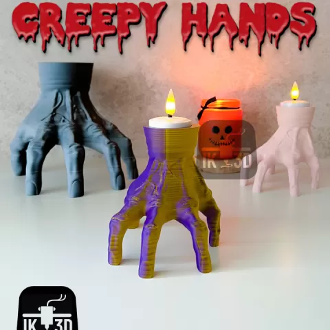 Creepy Hand Figurine + Candle Holder + Pencil Holder / No Supports by IK3D