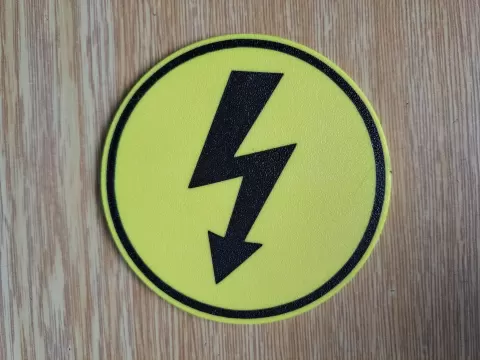 Warning Sign Coaster #05 – High Voltage