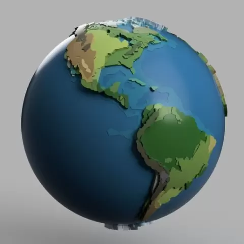 Parametric 3D Earth CAD/step Model 3D