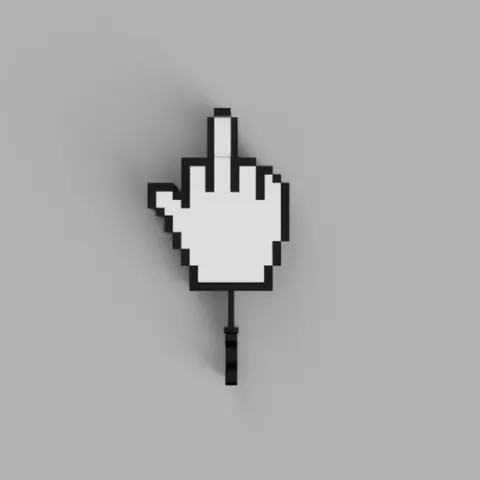 Pixel cursor keyholder middle finger