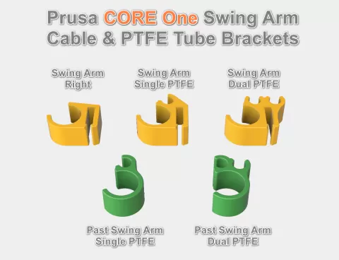 Prusa CORE One Swing Arm Cable/PTFE Brackets instead of the inelegant Velcros