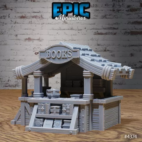 Book Shop / Merchant Town Building / City Market / Retailer House / Magic Store / Humanoid Construct / Noble Village Item by Epic-Miniatures
