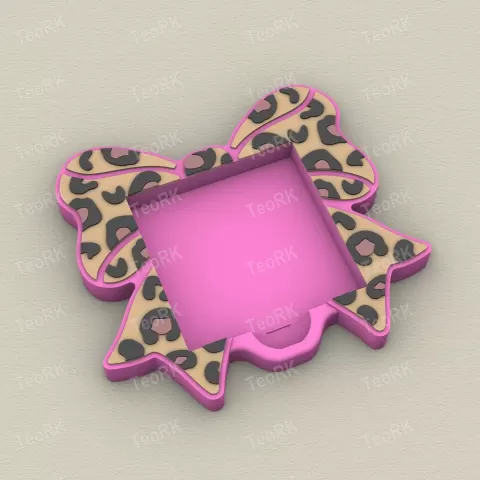 Post-It, Sticky Note Holder Bow With Leopard Print - TeoRk
