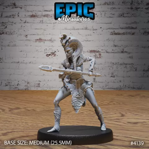 Cleopatra Royal Guard Spear / Egyptian Warrior / Undead Guardian / Desert Ruler / Sand Encounter / Crypt Beast by Epic-Miniatures