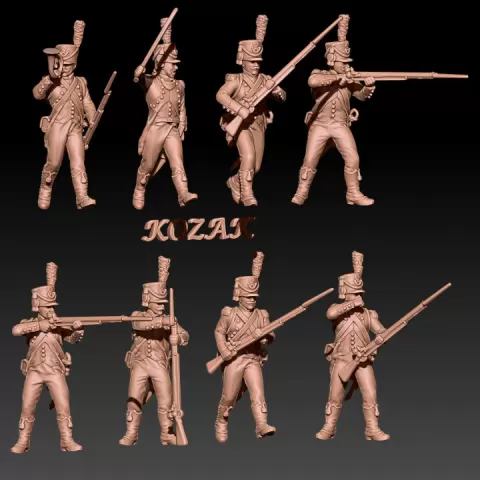 Napoleonic french light infantry in early shako set 2 by Kozak miniatures