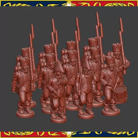 28mm Napoleonic French Light infantry with baggy trousers 1808-12 by MC Miniatures