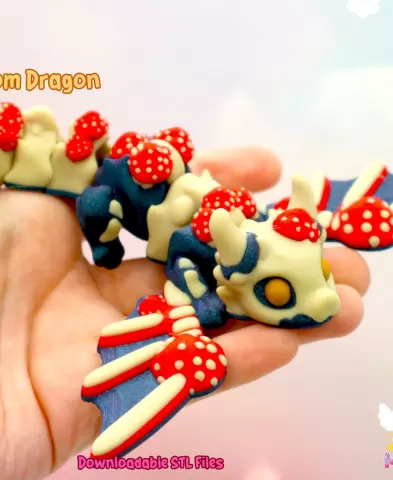 Enoki the Bone Mushroom Dragon Flexi