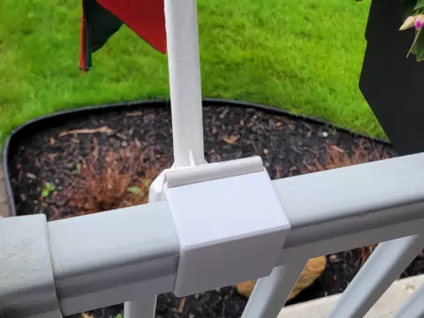 Car flag holder for railing
