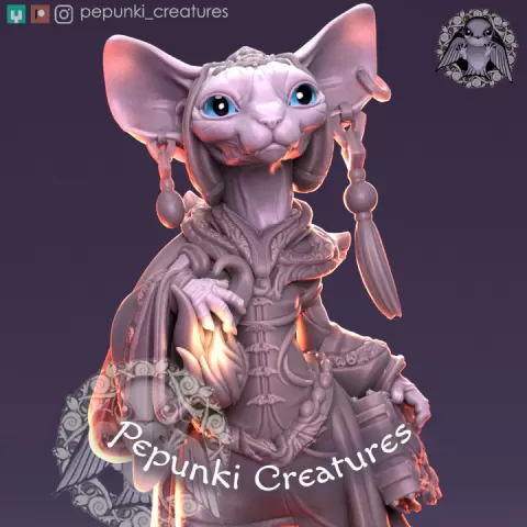 Sphynx Cat Mage by Pepunki Creatures