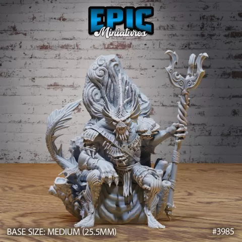 Merfolk Champion Throne / Merman Warrior / Water Fighter / Underwater Lord / Sea Guard / Ocean Encounter by Epic-Miniatures