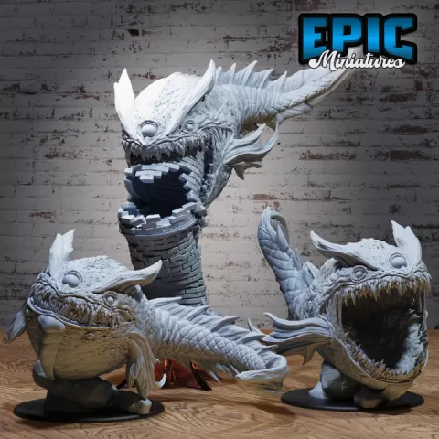 Void Leviathan Set / Ocean God / Astral Sea Serpent / Cosmic Creature / Legendary Water Beast / Ancient Demon by Epic-Miniatures