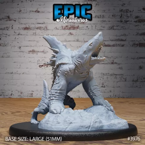 Shark Dog Howling / Underwater Hound / Water Predator / Evil Canine Hybrid Swimmer / Ancient Beast / War Animal / Sea & Ocean Encounter by Epic-Miniatures