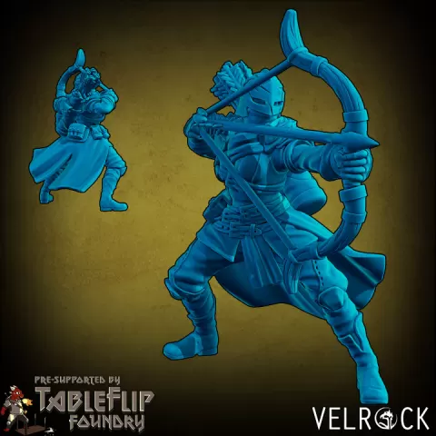 Heroes of Fortune Female Deadeye with Bow (PRESUPPORTED) by Velrock Art Miniatures