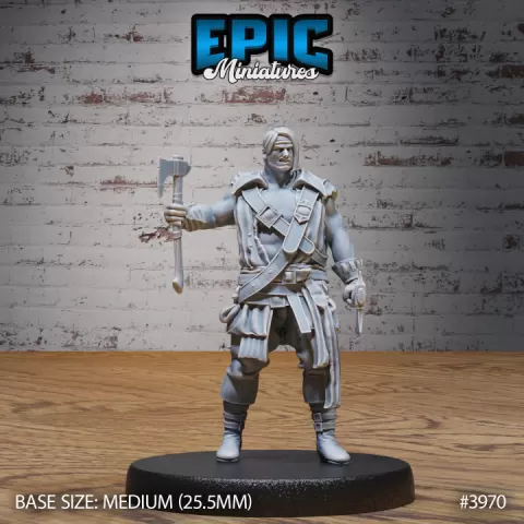 Harbor Worker Axes / Male Villager / Ship Port Explorer / Water Crew / Humanoid Constructor / Sea Encounter by Epic-Miniatures