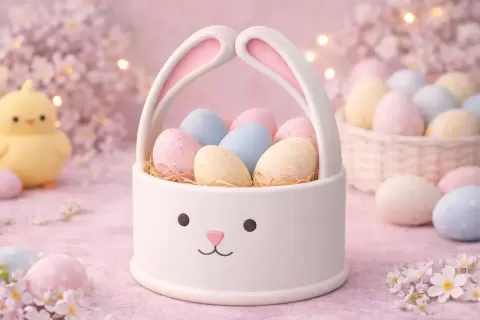 Easter Basket - Bunny STL.stl