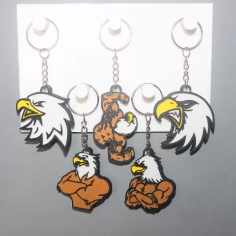 5 Angry Eagles Keychains