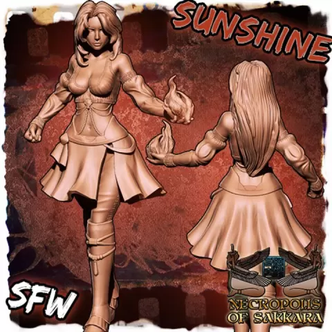 Sunshine the Sorceress - Fantasy Collectors Miniature SFW & NSFW (commercial license) by Pharaoh's Workshop