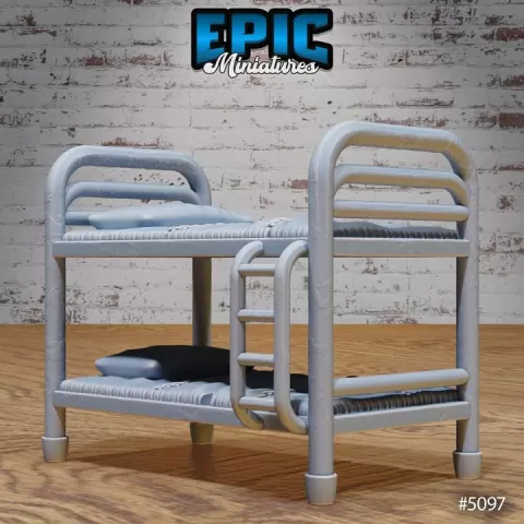 Bed 2 levels / Prison Environment / Jail Build Decoration / Guardhouse Item / Lockup Building Theme / Penitentiary House Items / Prisoner Gaol Base / Jailhouse Equipment by Epic-Miniatures