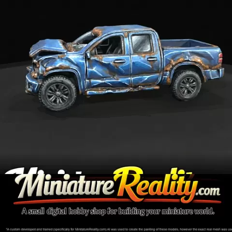 off-road pickup truck (2010s–2020s) — totaled, severe damage - HO 1:87 Master STL (print at any scale)