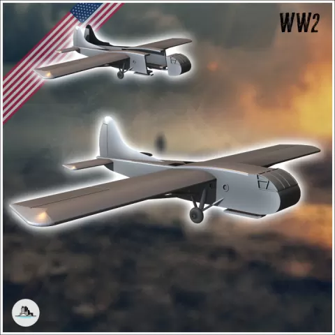 Waco CG-4 Hadrian US American troop cargo military glider - USA US Army Western Front Normandy Africa Bulge WWII D-Day by Hartolia Miniatures