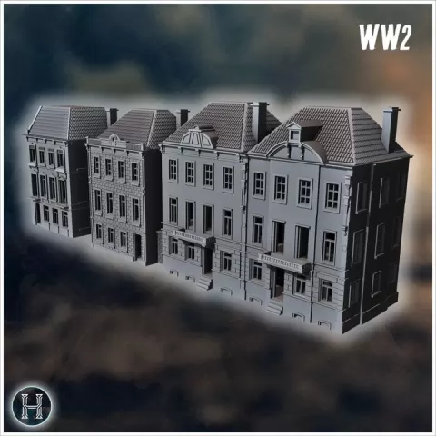 European House Set (Arnhem, Netherlands) (intact version) - Modern WW2 WW1 World War Diaroma Wargaming RPG Mini Hobby by Hartolia Miniatures