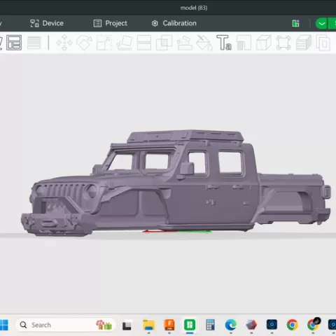 2020 Jeep Gladiator LS3 SEMA Show Car, Detailed hollow model shell body, rc truck, rock crawler, scale, trail, build, resin or fdm, 3d print