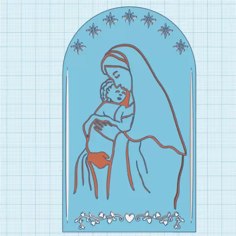 Mother Mary and Child Jesus Christ Icon, Christian Home Decor