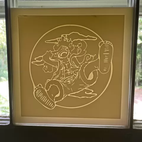 Luffy Gear 5 Nika Awakened - Light Plate - Sun Catcher - One Piece Wall Art by Whit