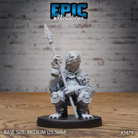 Sloth Guard Sitting / Royal Beast Warrior / Lazy Humanoid Guardian / Armored Fighter / Castle Encounter by Epic-Miniatures