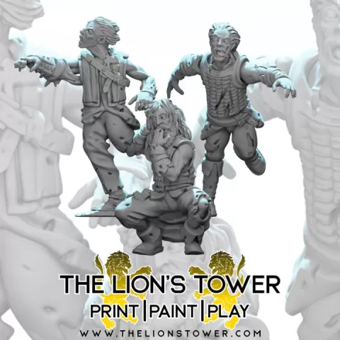 Gibbering Bandits (Set of 3 x 32mm scale large presupported miniature) by The Lion's Tower Adventurers Guild