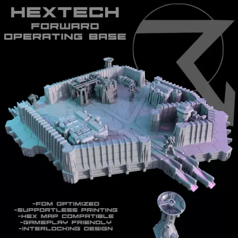 HEXTECH - Forward Operating Base (Battletech Compatible Hex Terrain) by Thunderhead Studio