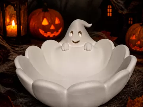 Cute Ghost Candy Bowl Halloween