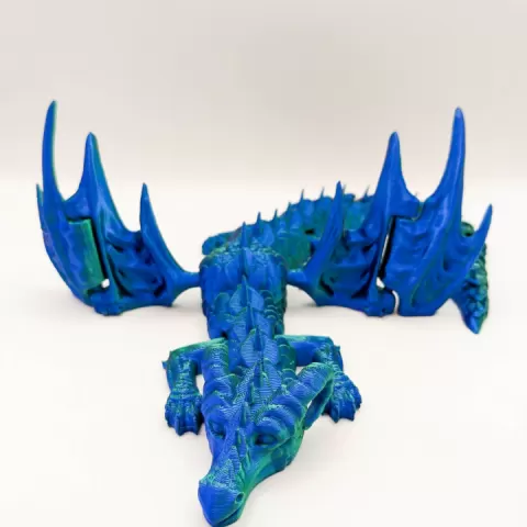 Ram Horn Western Dragon, Articulated Dragon by Kirsten M