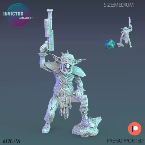Space Goblin Shooting / Warship Soldier / Goblinoid Space Warrior / Alien Base Headhunter / Cyberpunk Ogre / Cosmic Invasion Army / Green Skin Steampunk / Sci-Fi Encounter by Epic-Miniatures