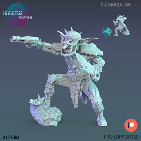 Space Goblin Threaten / Warship Soldier / Goblinoid Space Warrior / Alien Base Headhunter / Cyberpunk Ogre / Cosmic Invasion Army / Green Skin Steampunk / Sci-Fi Encounter by Epic-Miniatures