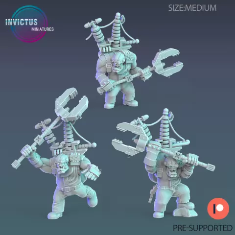 Orc Mechanic Set / Warship Worker / Female Space Warrior / Alien Base Predator / Cyberpunk Soldier / Cosmic Invasion Army / Trooper Attack / Sci-Fi Encounter by Epic-Miniatures