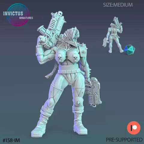 Orc Valkyrie / Warship Soldier / Female Space Warrior / Alien Base Predator / Cyberpunk Headhunter / Cosmic Invasion Army / Trooper Attack / Sci-Fi Encounter by Epic-Miniatures