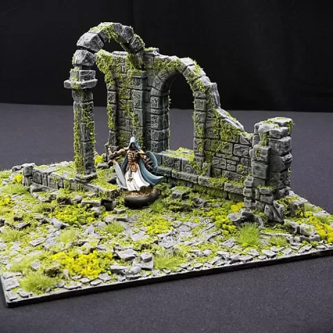 Ruined Temple Wall Tile B by Terrainify